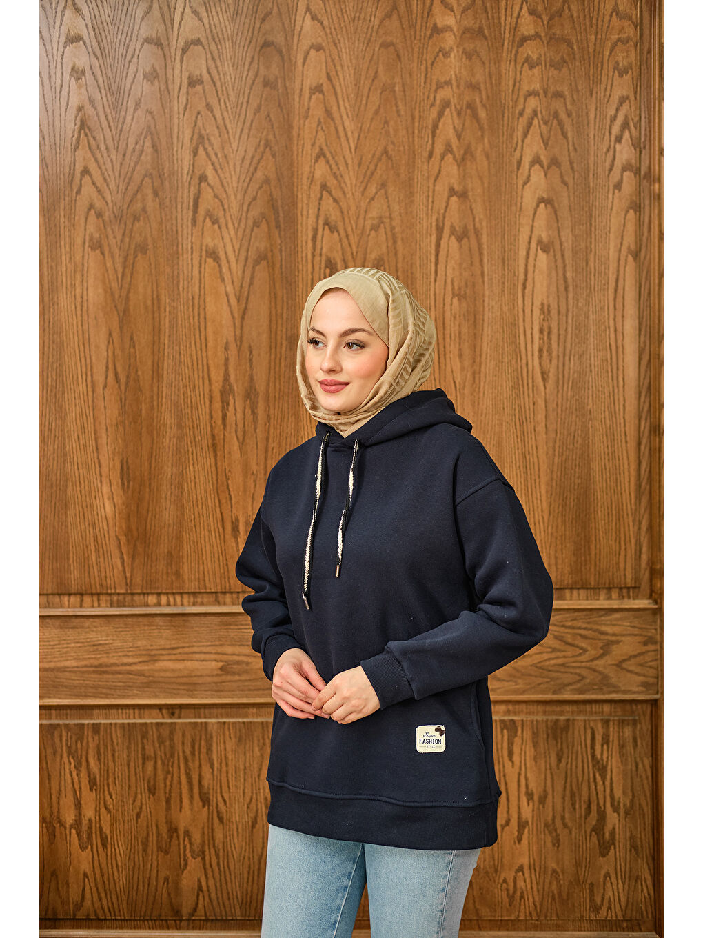 Kadın Arma Detay Sweat Lacivert-3