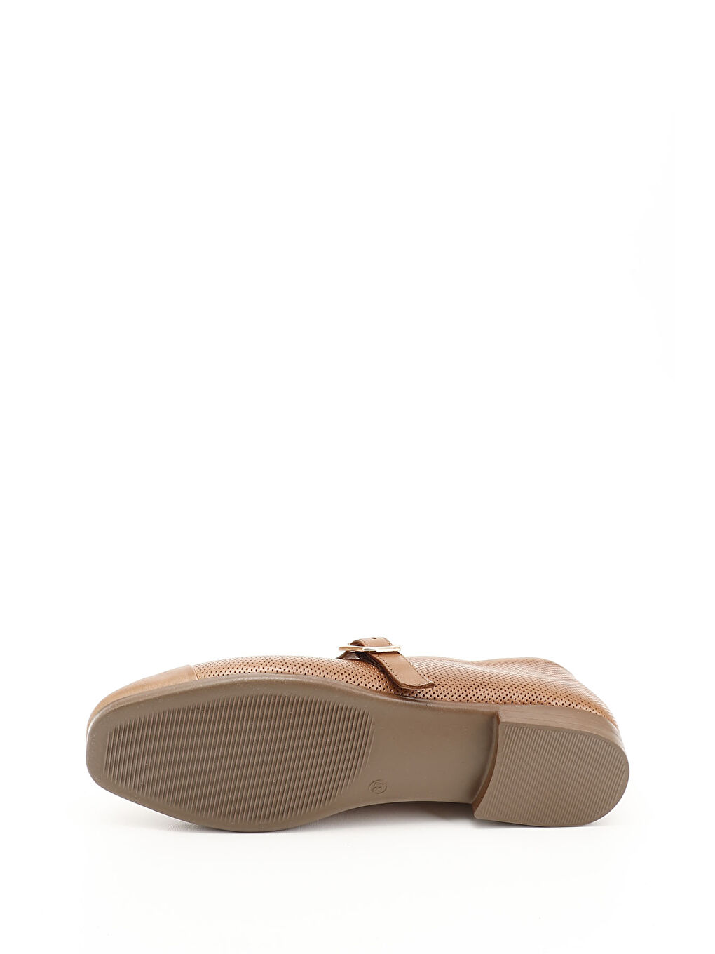 Kahverengi Kadın TABA Baskılı Hakiki Deri Babet-3