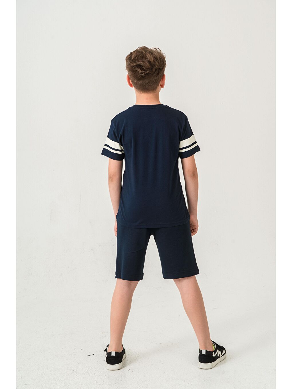 Lacivert Champions Tennis Club Casual Division Baskılı  Erkek Çocuk Şort - Tişört Takımı-4