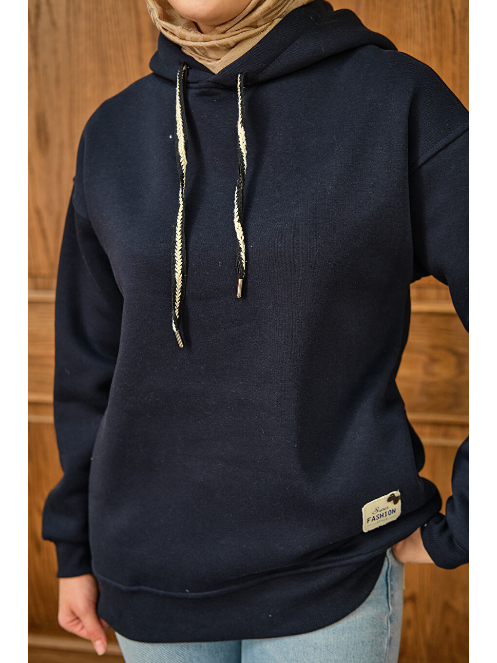 Kadın Arma Detay Sweat Lacivert-4