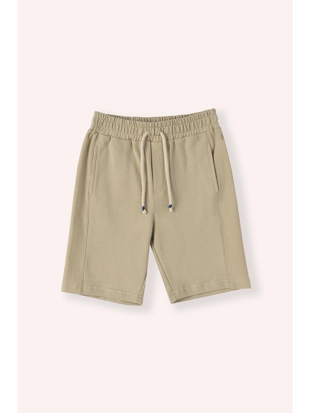 Erkek Çocuk Beli Lastikli Örme Şort Haki-1