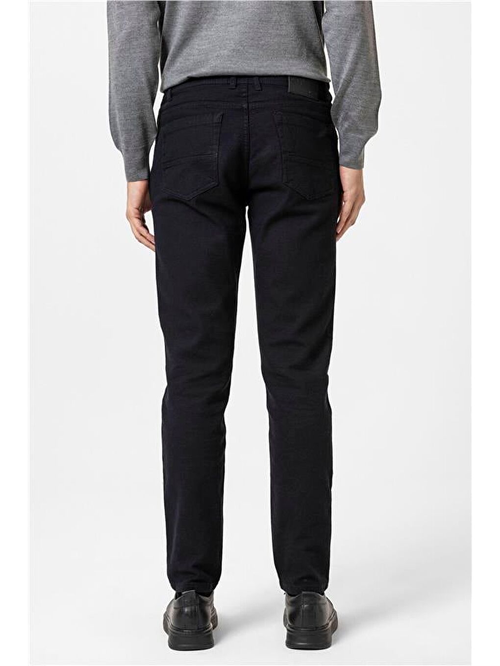 Siyah Slim Armürlü Pantolon-6