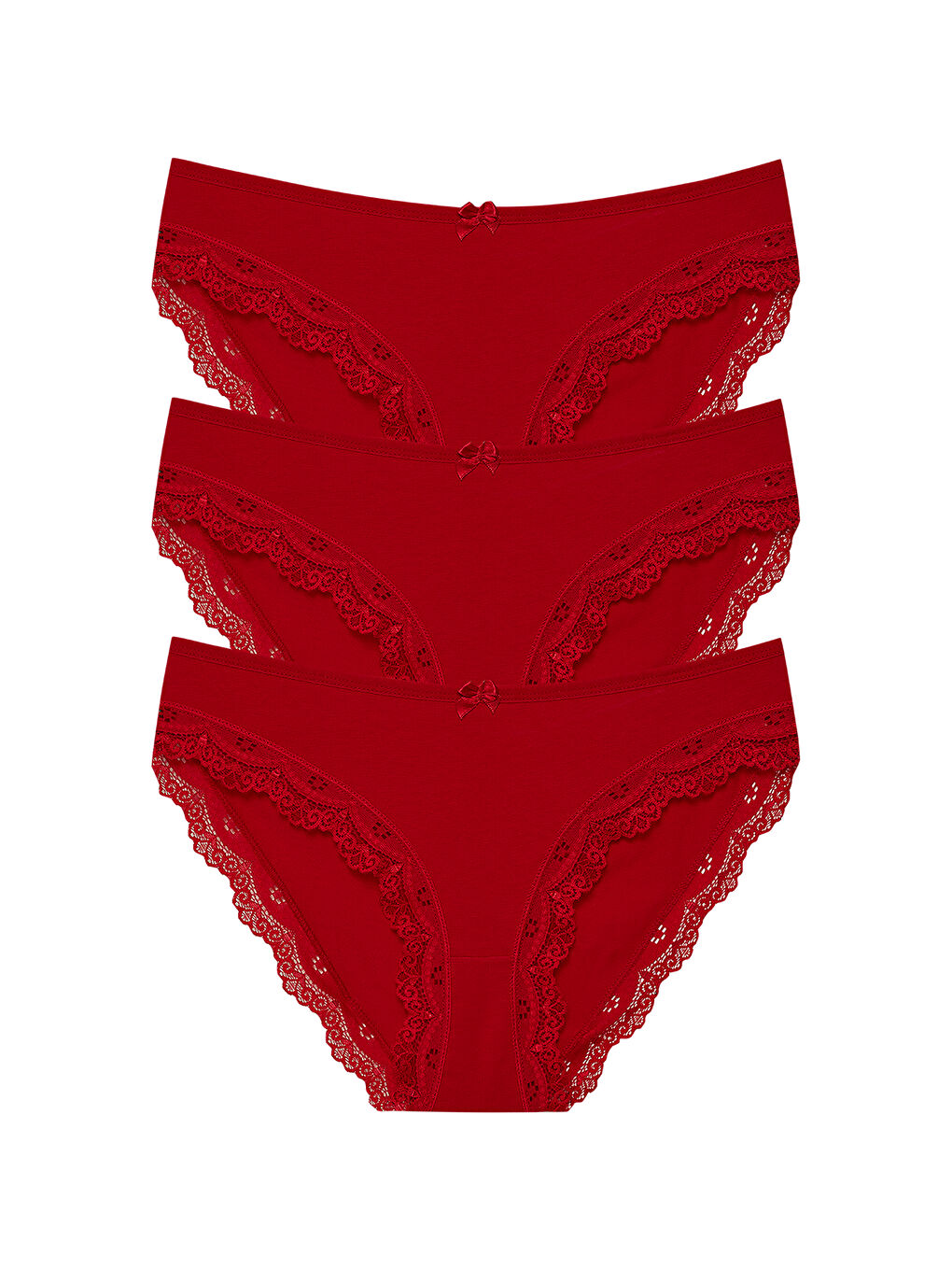 Kırmızı Kadın Külot 3 lü
