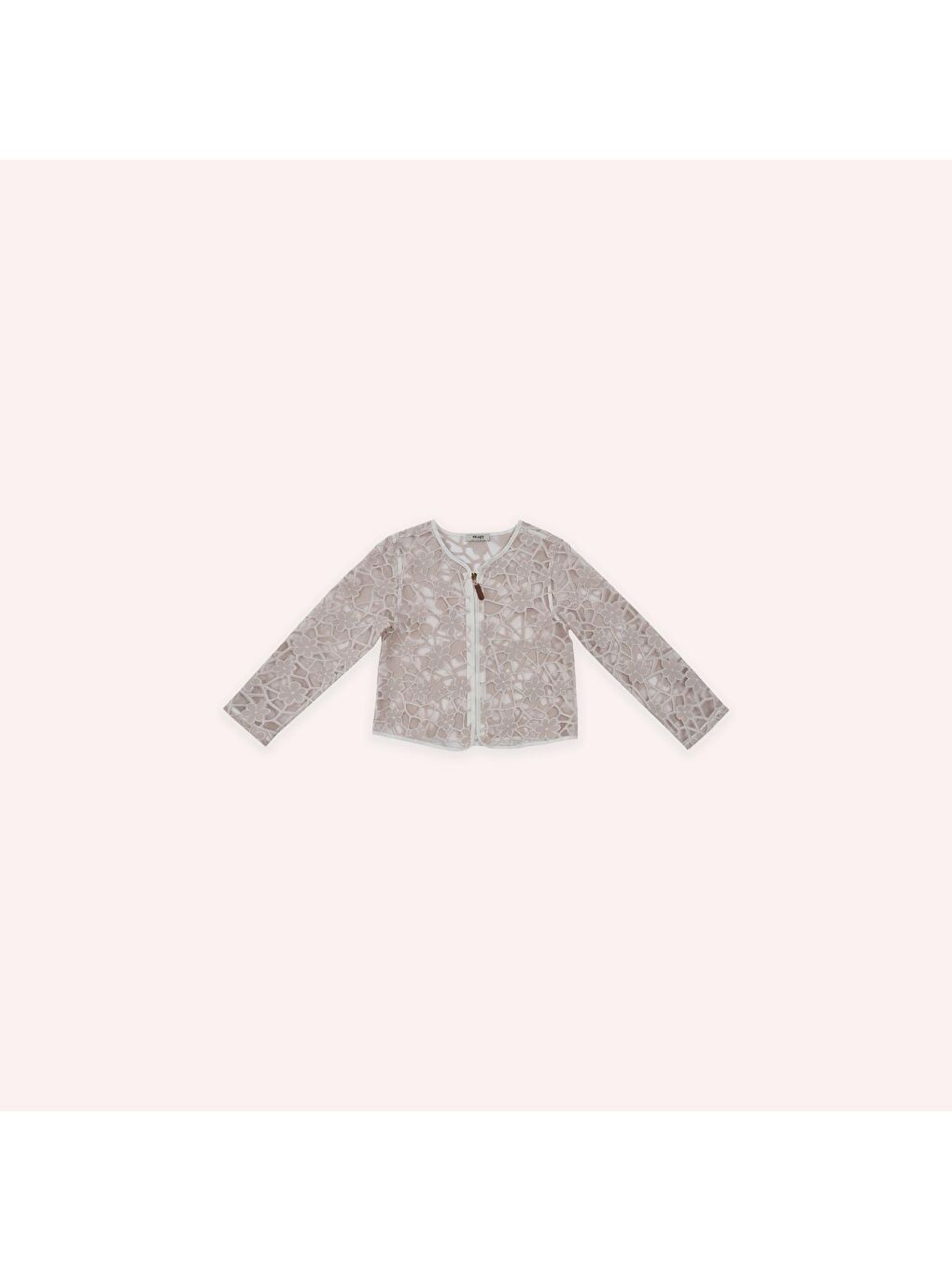 Kız Çocuk Çiçek Dokulu Ceket Bej