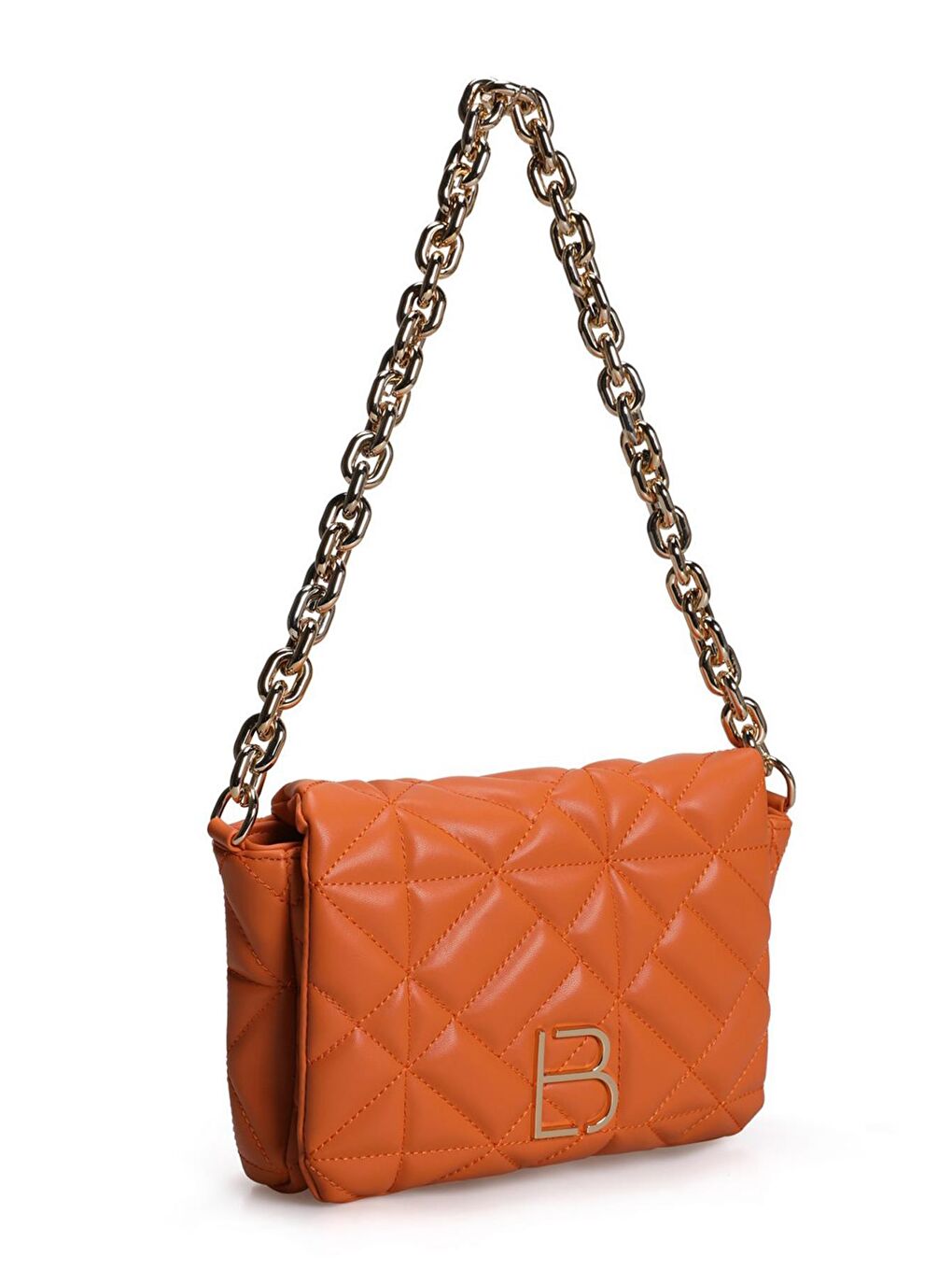 Turuncu Zincir Askılı Kadın Omuz Çantası