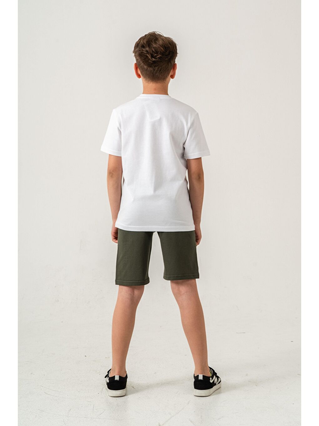 Haki Surf & Sun Baskılı Erkek Çocuk Şort - Tişört Takımı-3