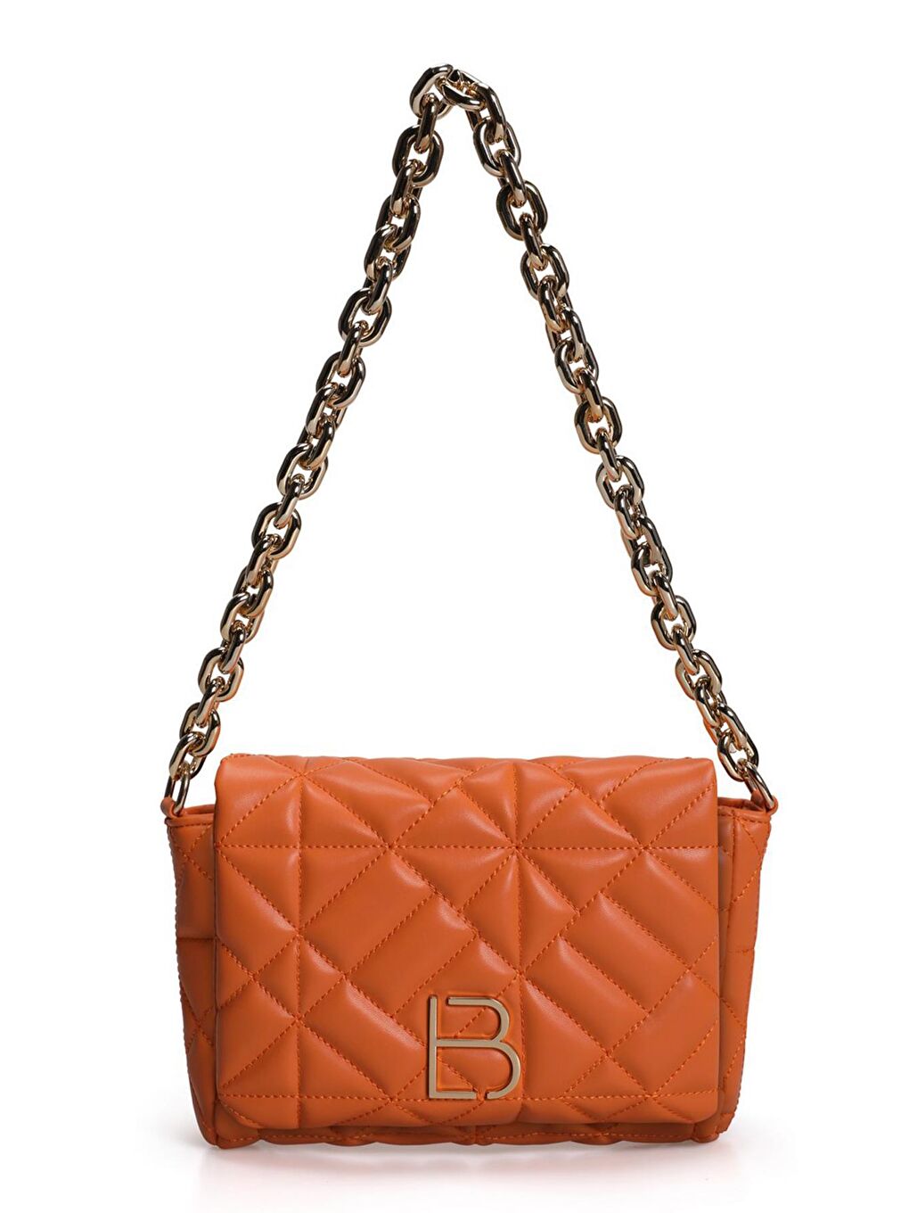Turuncu Zincir Askılı Kadın Omuz Çantası-1