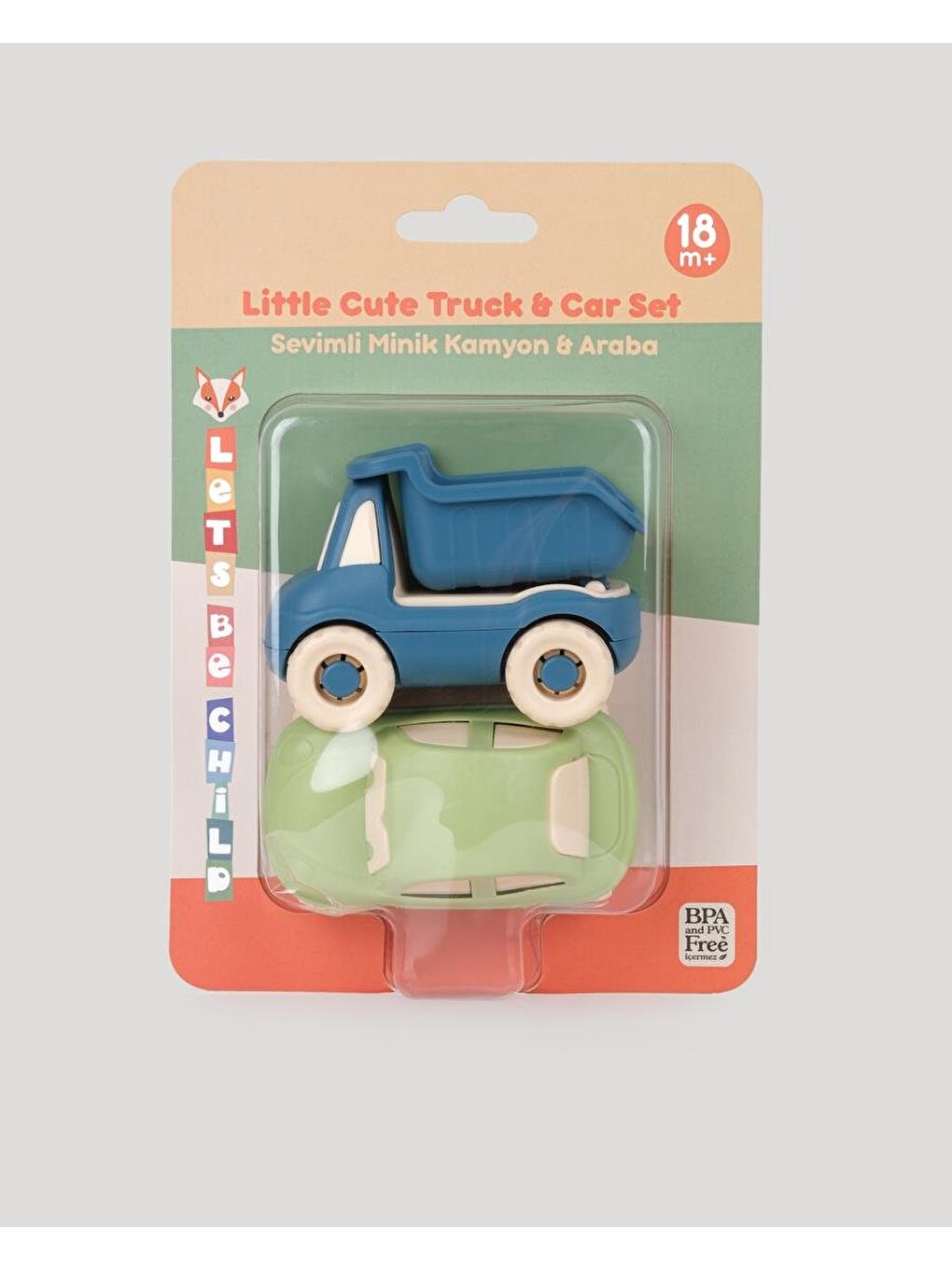 Sevimli Minik Taşıtlar Kamyon Ve Araba-Yeşil-Turkuaz-8