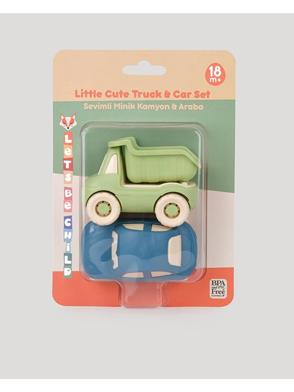 Sevimli Minik Taşıtlar Kamyon Ve Araba-Yeşil-Turkuaz-9