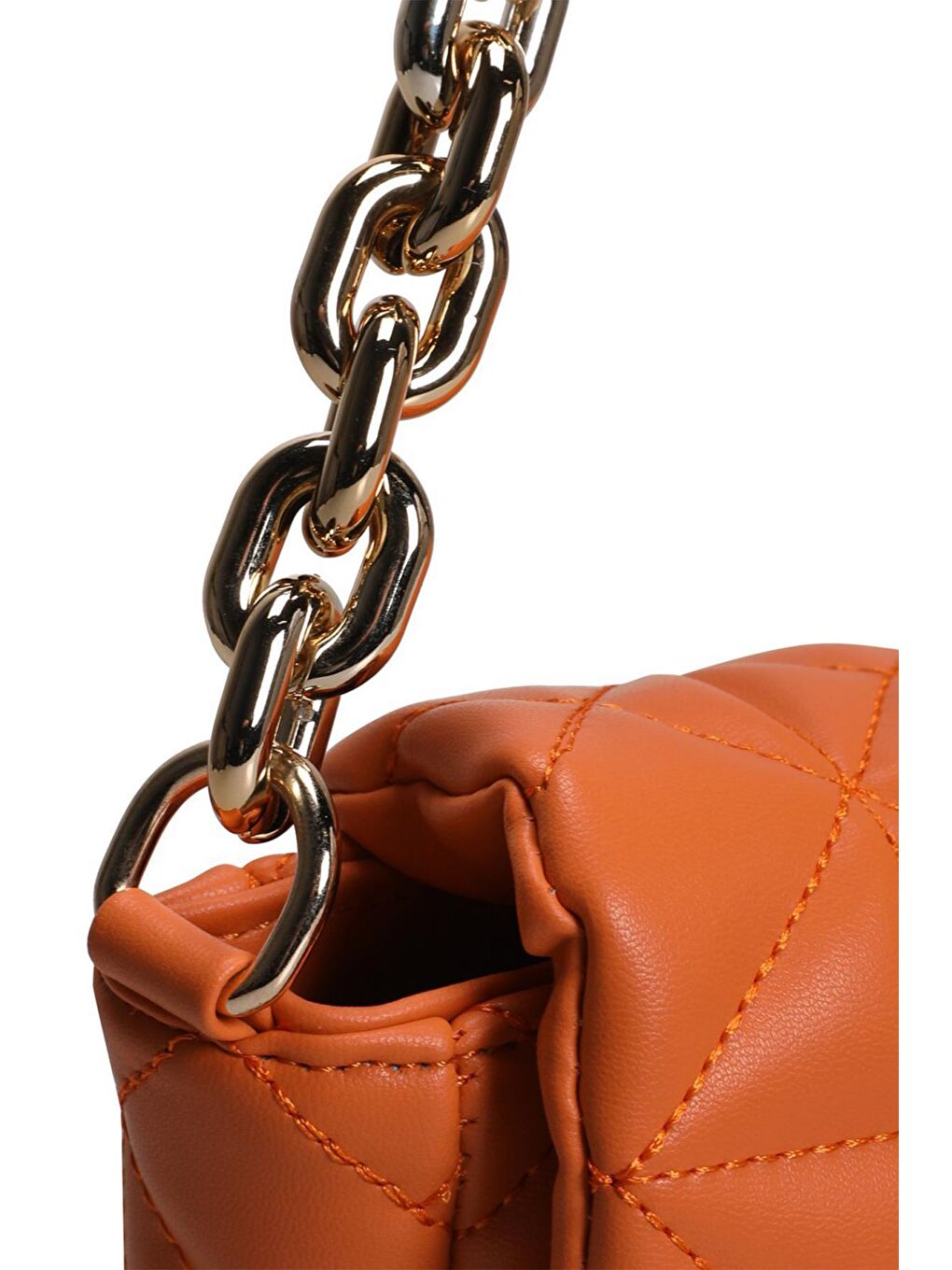 Turuncu Zincir Askılı Kadın Omuz Çantası-3