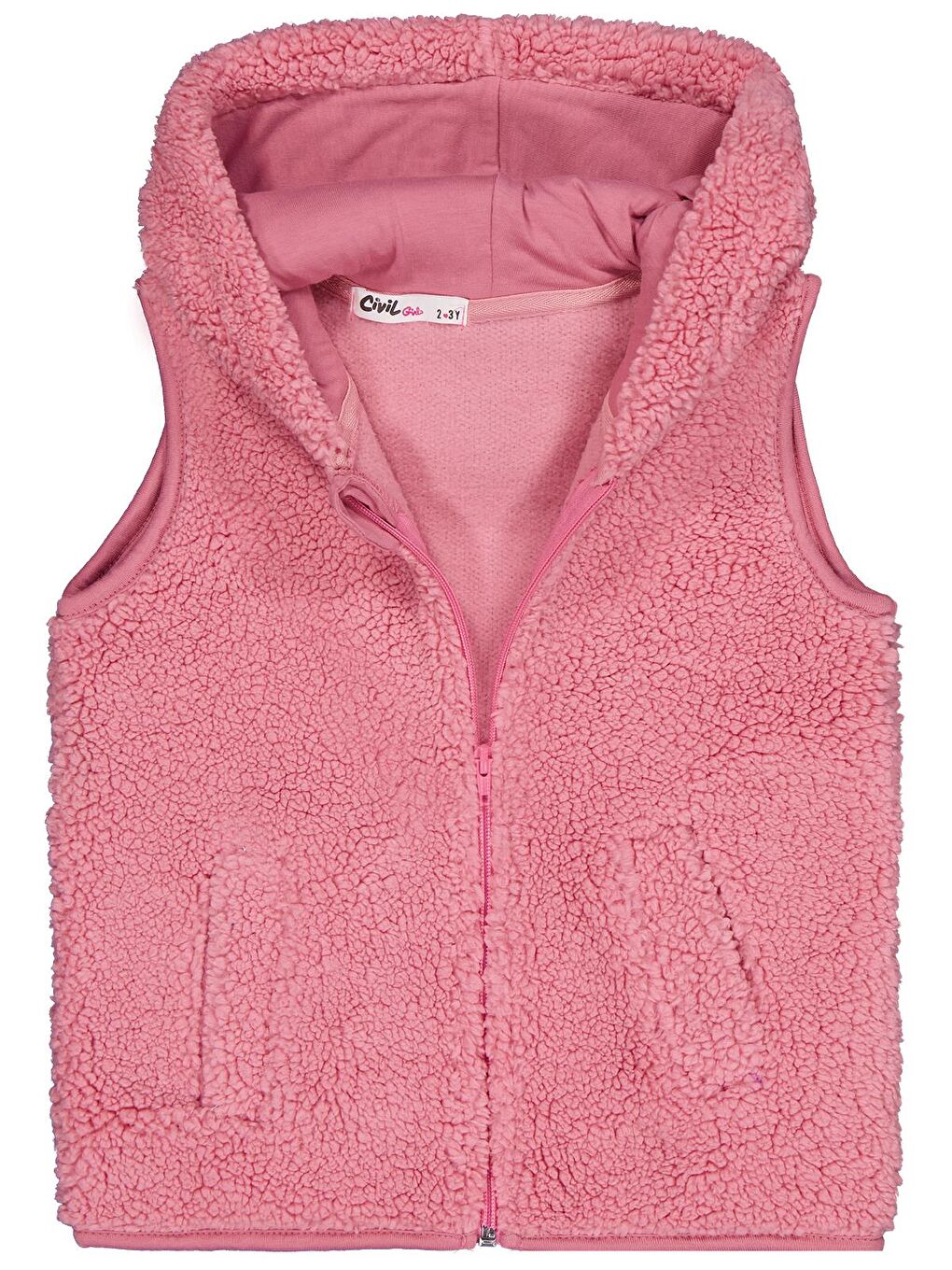 Girls Düz 2-5 Yaş Yelek - Pembe 2-3 Yaş