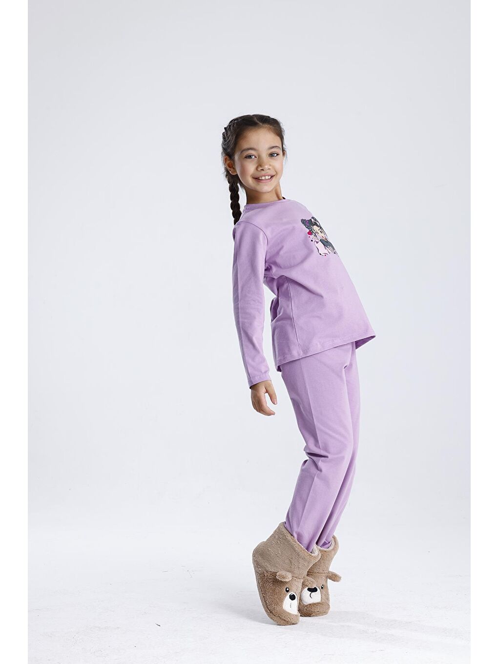 Mor Baskılı Pijama Takımı-2