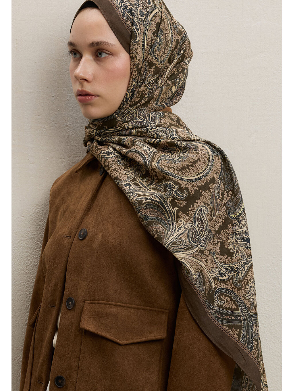 Dark Bohemıan Desen Şal Haki-3