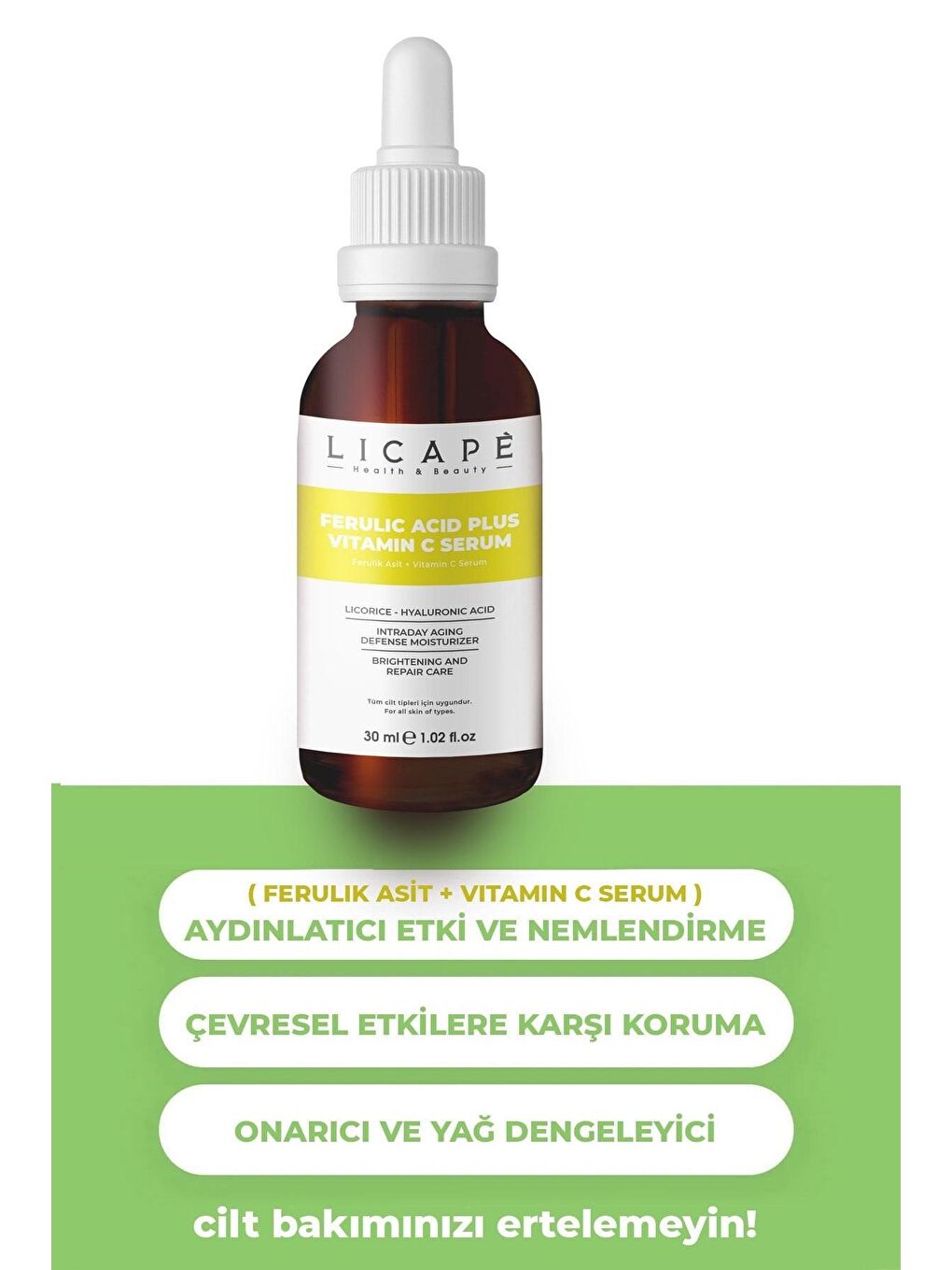 Licape Renksiz Ferulic Acid Plus Vitamin C Serum 30 ml