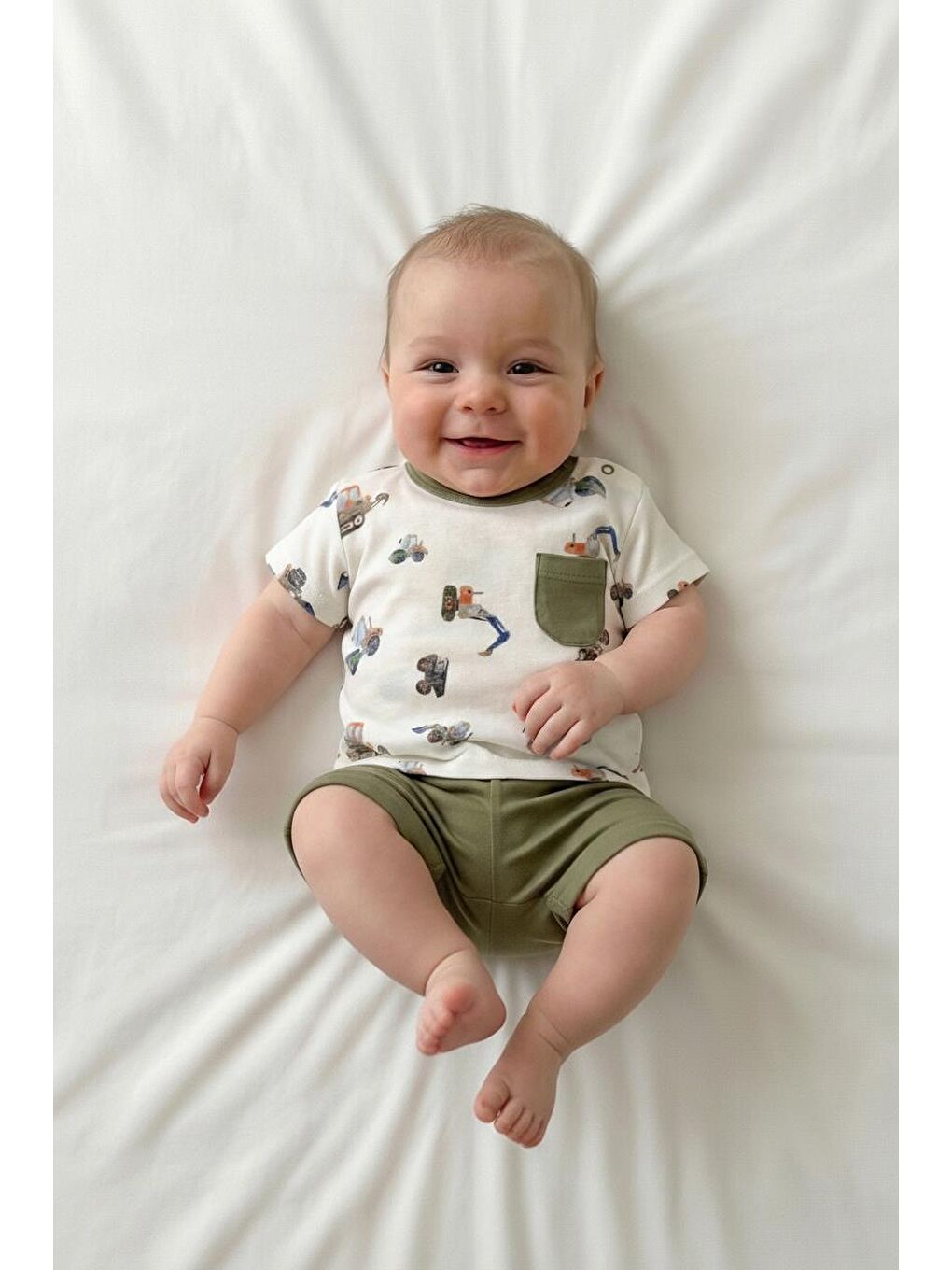 Karışık Work Machine Theme 2'li Şort Takım-1