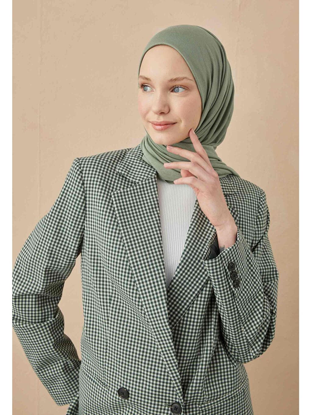 Yeşil Penye Şal Mınt