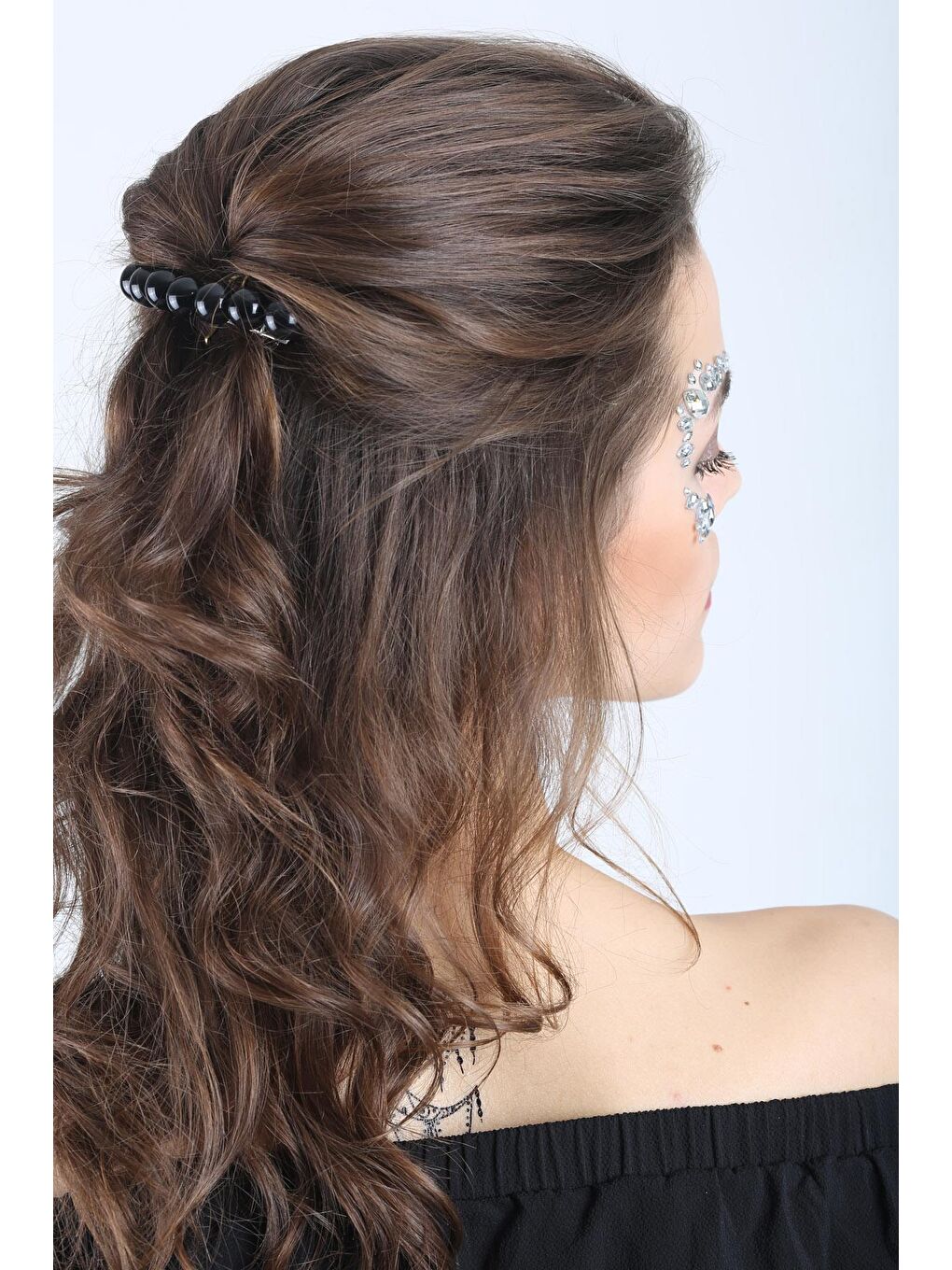 LC WAIKIKI Black Pearls Siyah İncili Otomatik Toka - 1