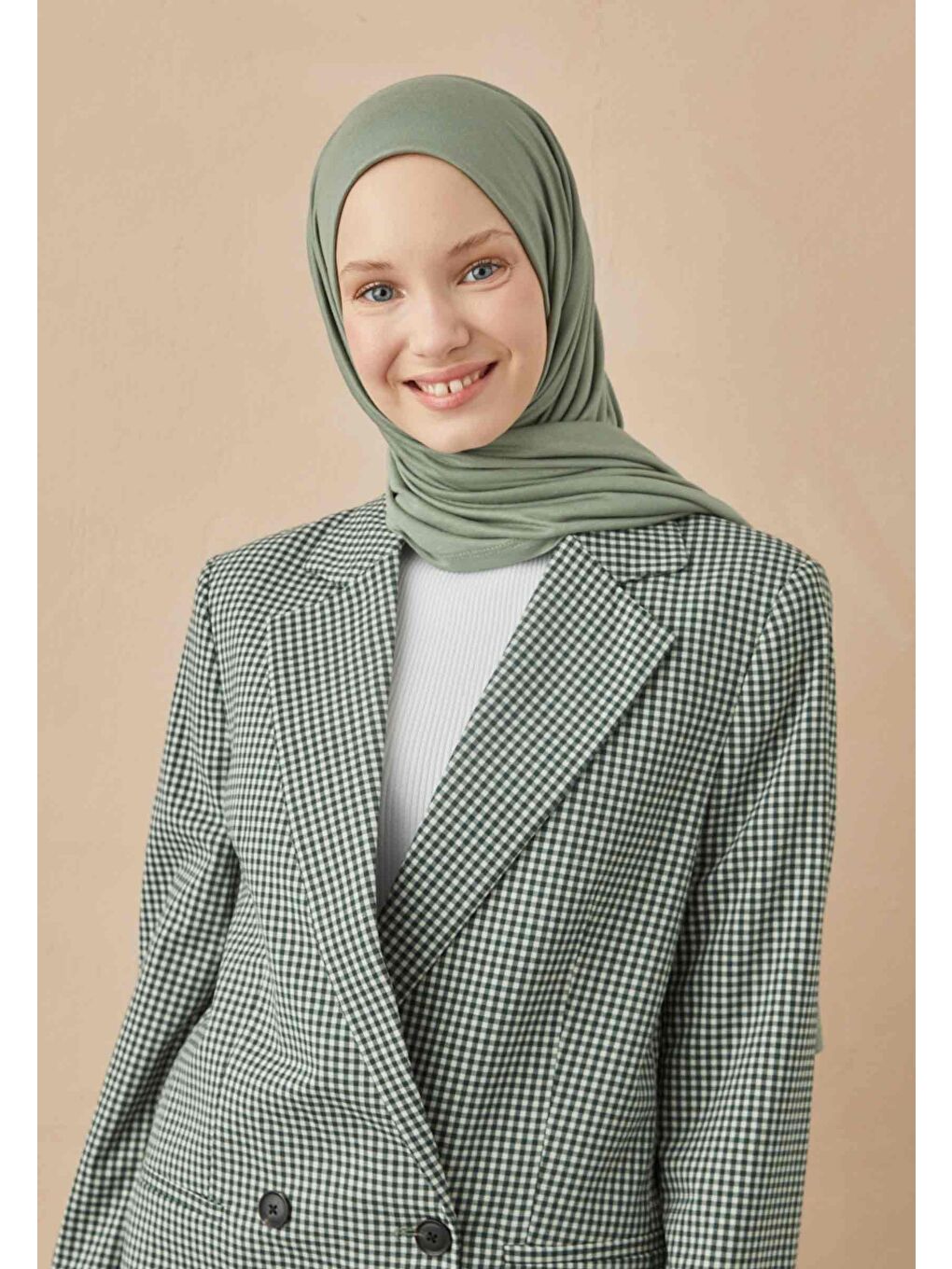 Yeşil Penye Şal Mınt-2