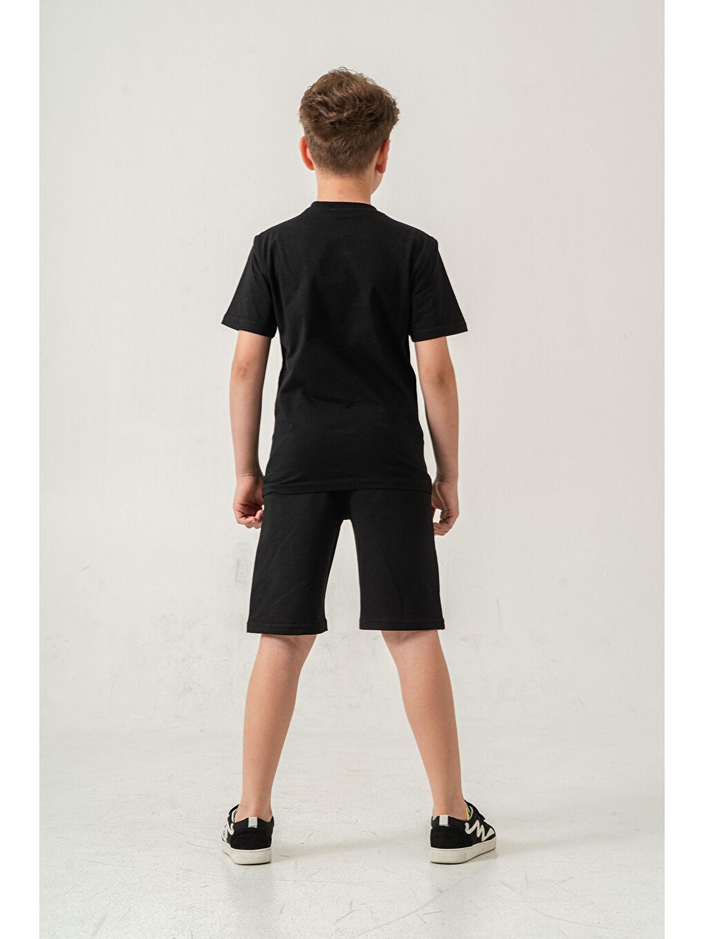 Siyah Surf & Sun Baskılı Erkek Çocuk Şort - Tişört Takımı-3