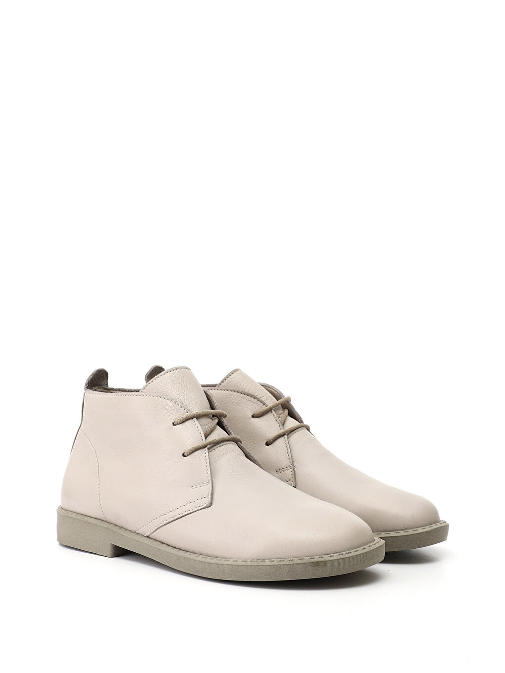 Bej Kadın YENİ BEJ Kauçuk Taban Hakiki Deri Bot-1