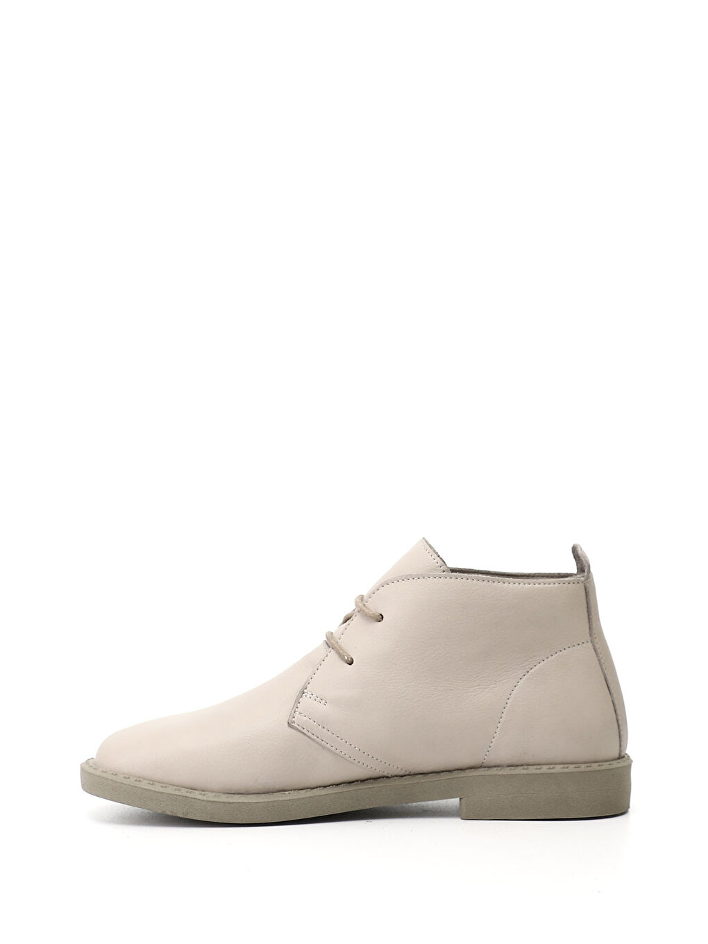 Bej Kadın YENİ BEJ Kauçuk Taban Hakiki Deri Bot-2