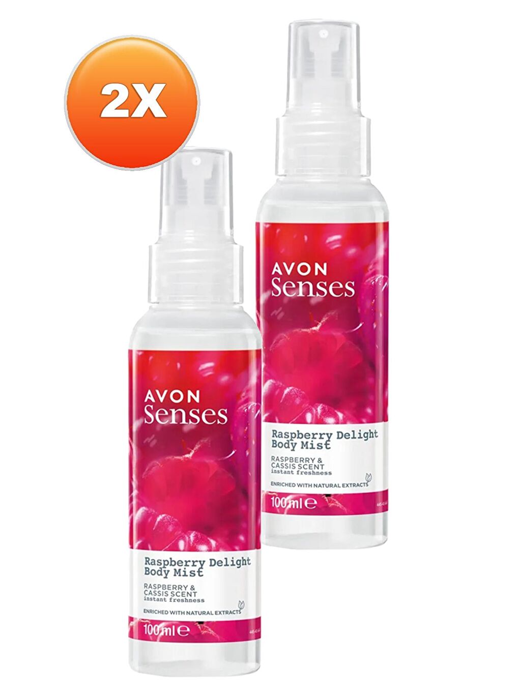 AVON Renksiz Raspberry Delight Frambuaz ve Frenk Üzümü Kokulu Vücut Spreyi 100 Ml. İkili Set - 1