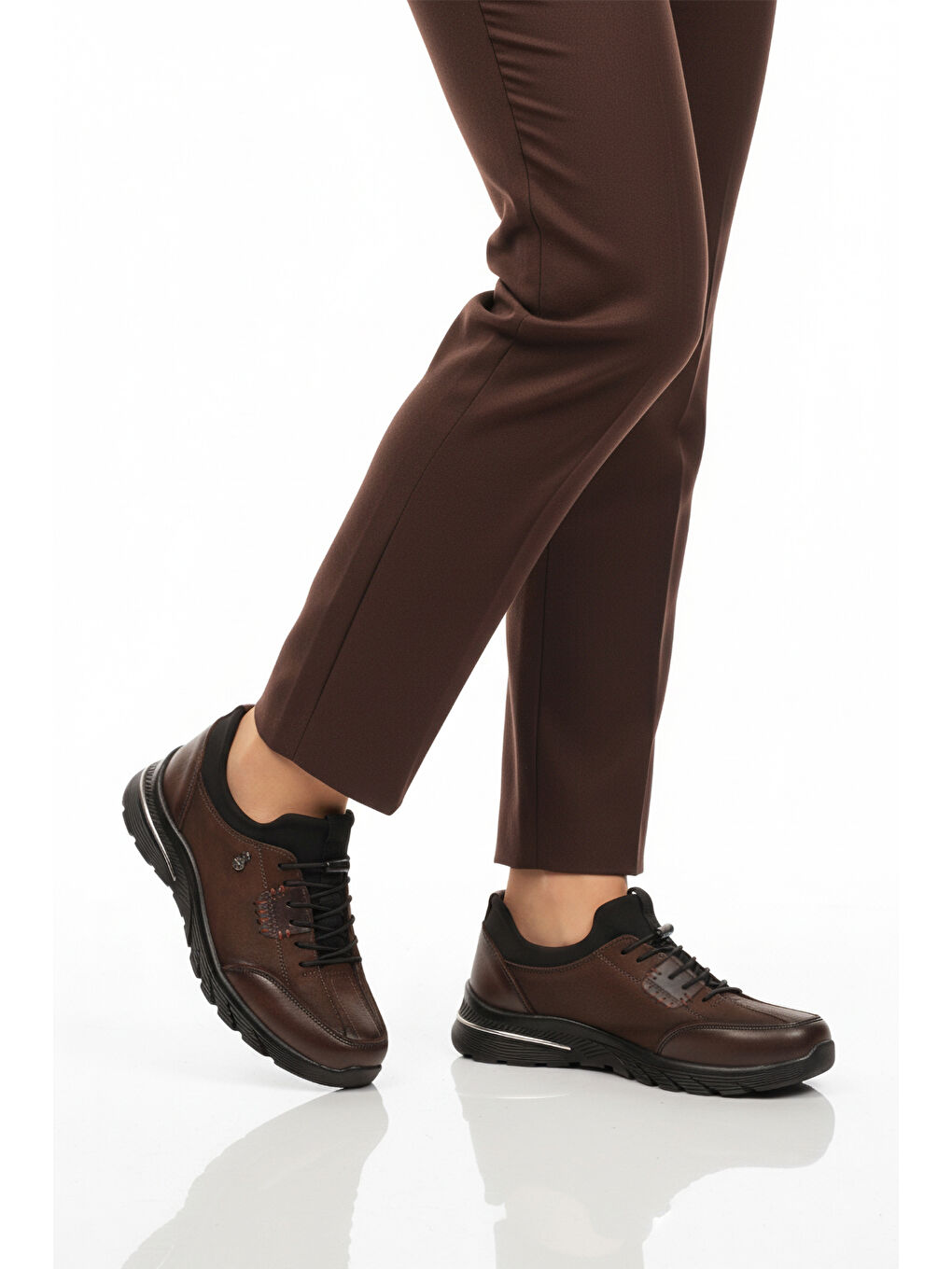 Kahverengi Kahve Nubuk Hakiki Deri Anatomik Kadın Casual Ayakkabı PLV061 Z-1