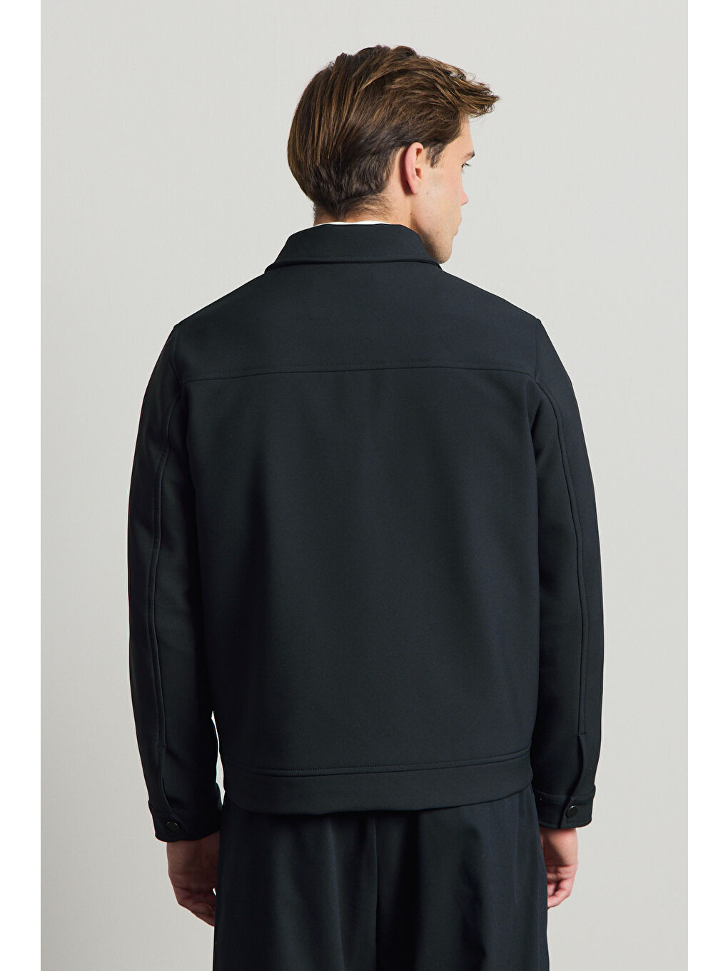 Erkek Rahat Kalıp Gömlek Yaka Ceket Lacivert-5