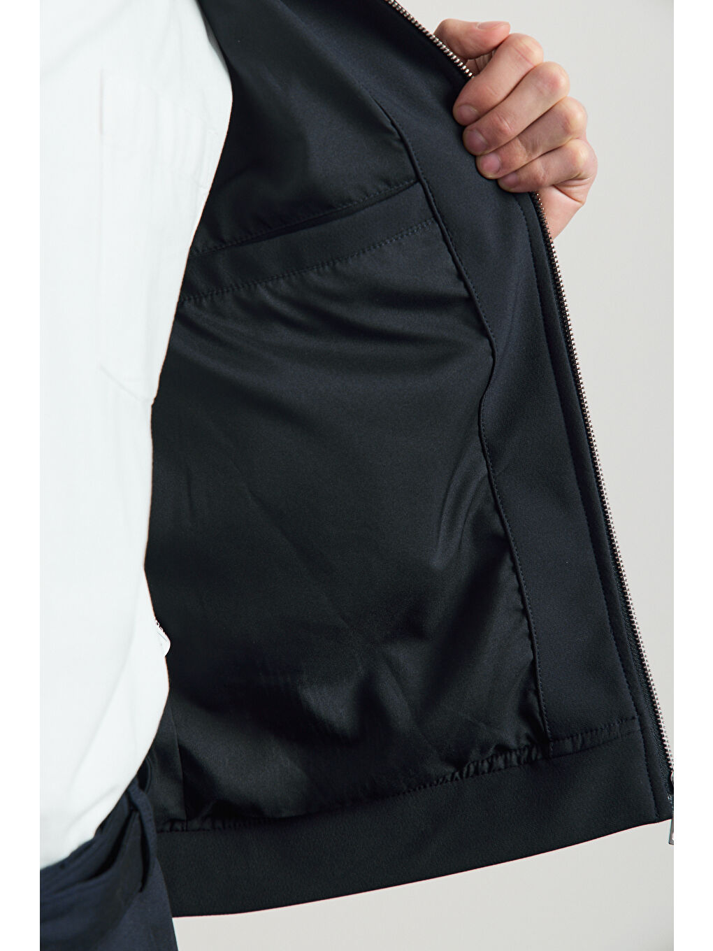 Erkek Rahat Kalıp Gömlek Yaka Ceket Lacivert-6