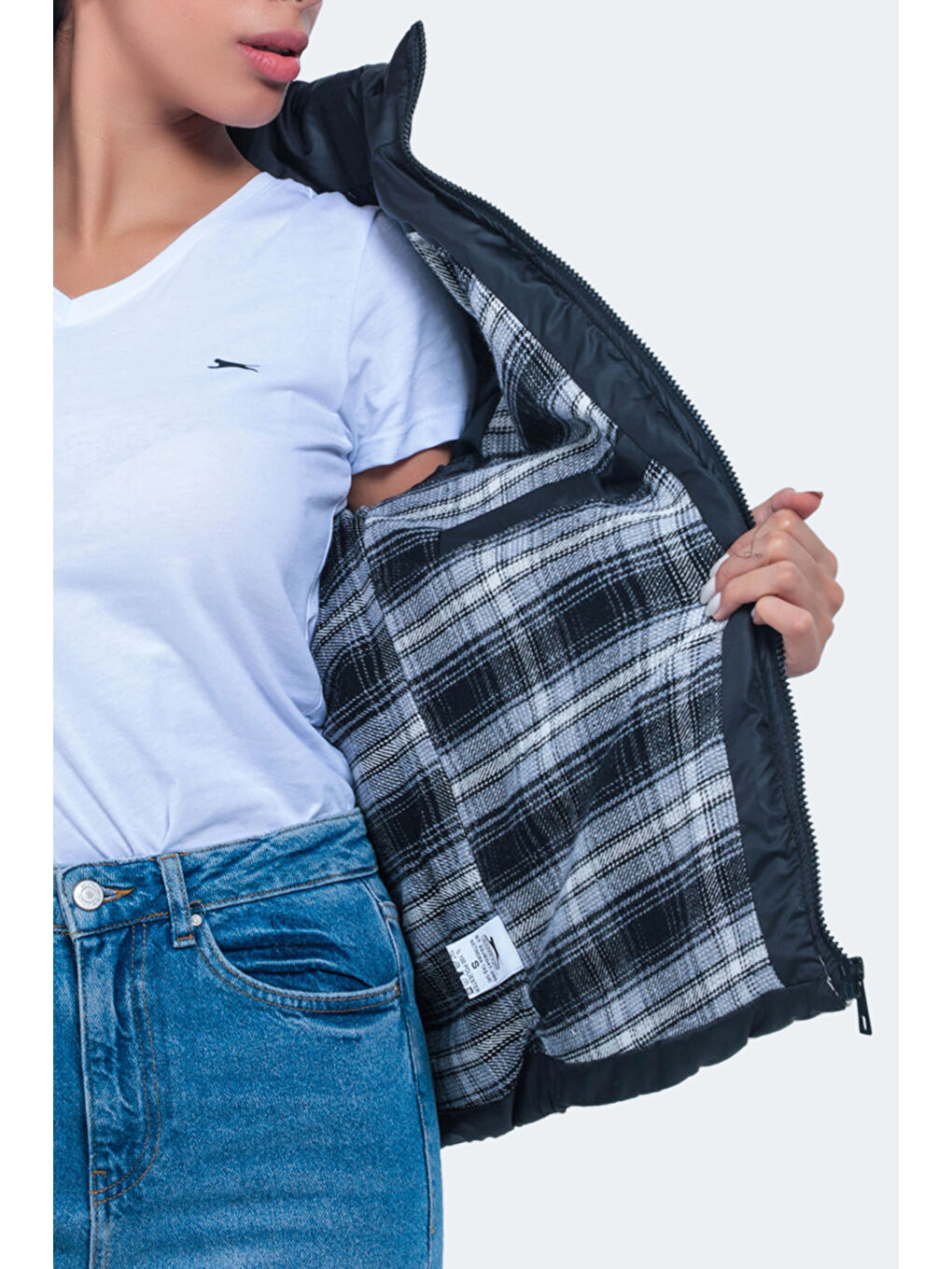 Bej NETWORK Kadın Mont Kaban Taş Gri-3