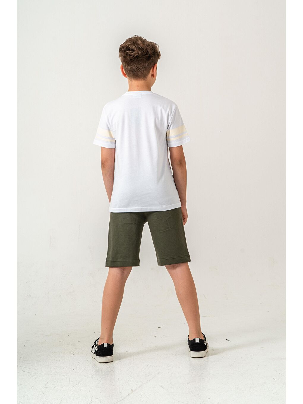 Haki Champions Tennis Club Casual Division Baskılı  Erkek Çocuk Şort - Tişört Takımı-4