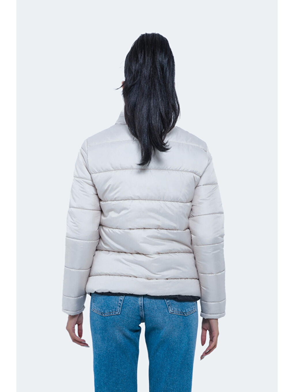 Bej NETWORK Kadın Mont Kaban Taş Gri-4