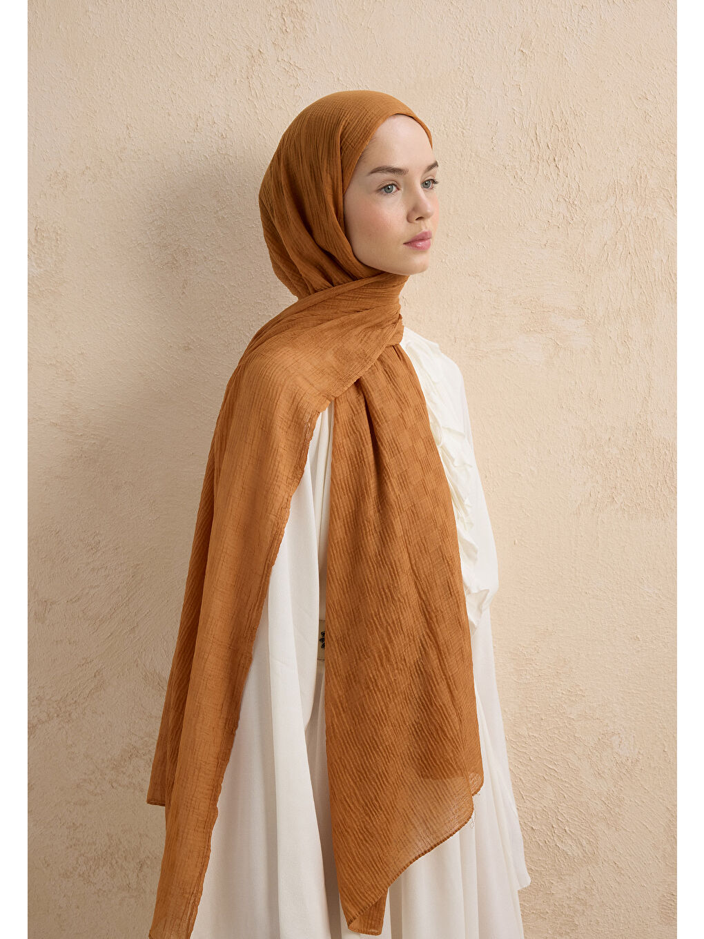 Kahverengi Modal Damalı Şal Tarçın