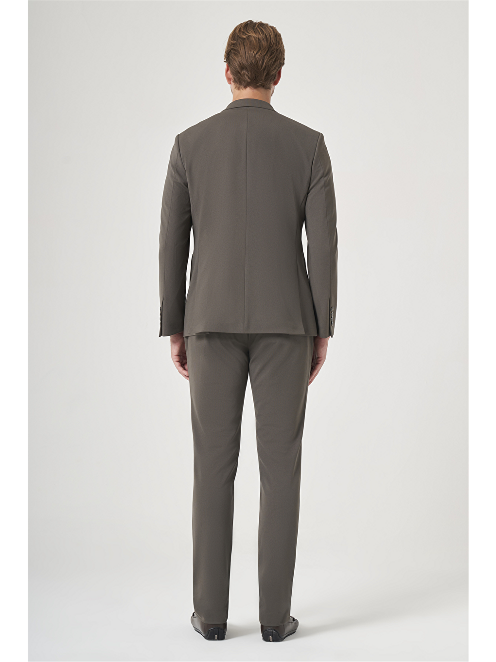 Haki Mono Yaka 6 Drop Slim Fit Beli Lastikli Takım Elbise 1001260194-4