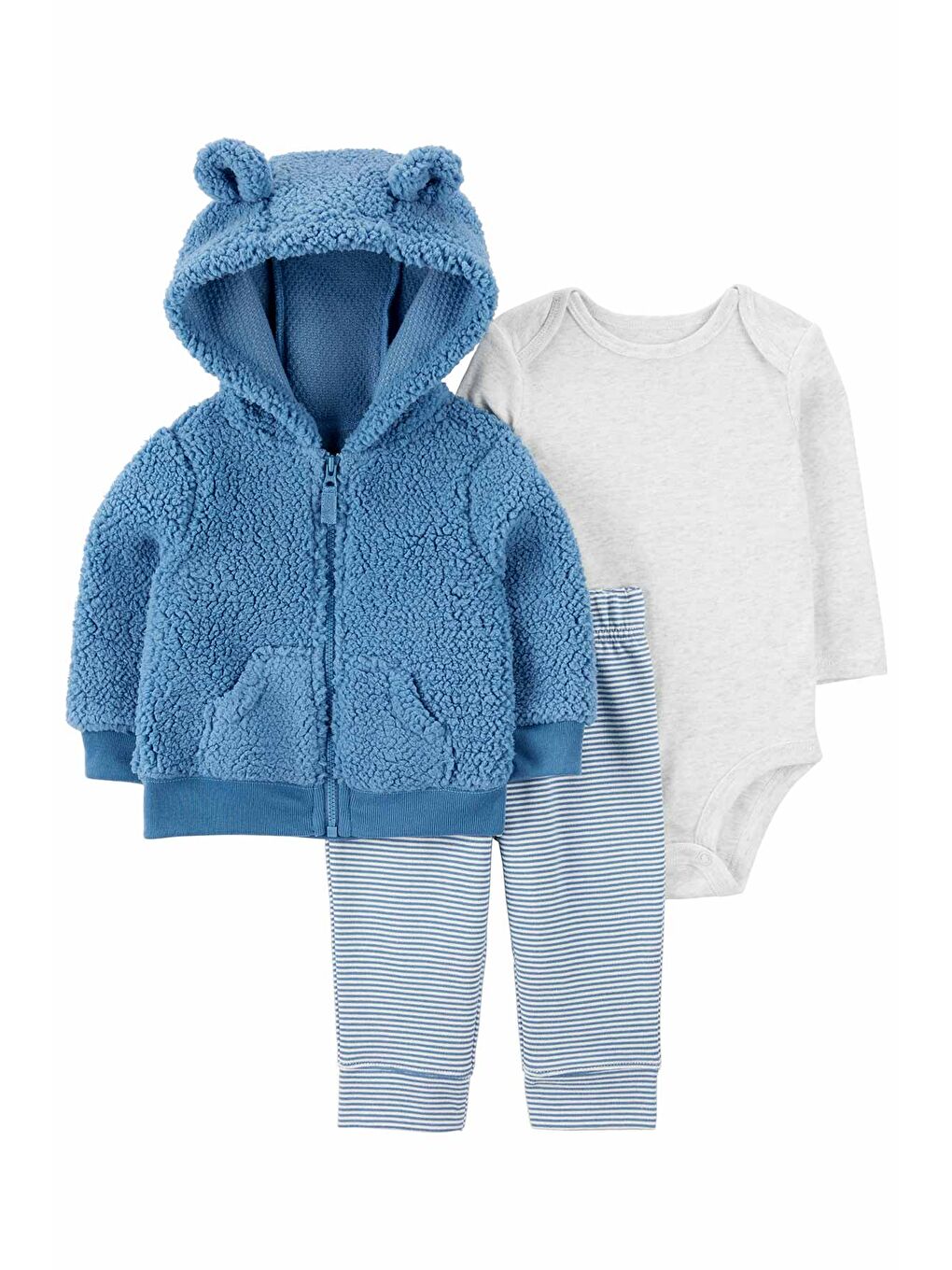 Mavi Erkek Bebek Hırkalı Set 3'lü Paket