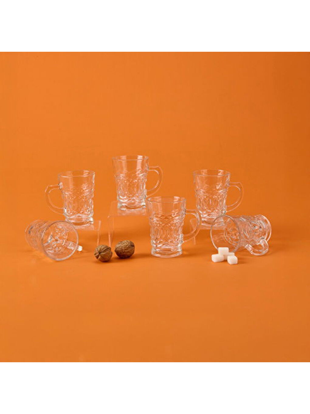 Renksiz Oliver Diamond 6'lı Kupa Seti - Şeffaf - 220 ml