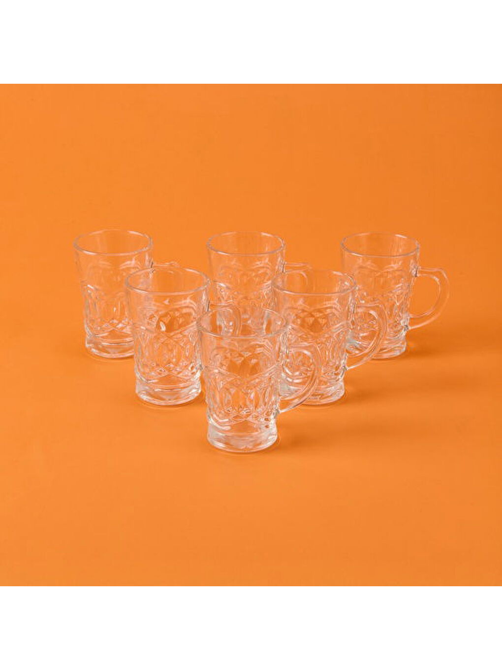 Renksiz Oliver Diamond 6'lı Kupa Seti - Şeffaf - 220 ml-3