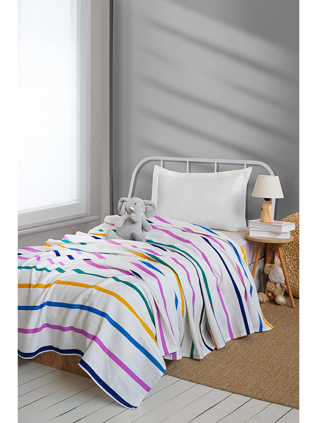UPSTYLE Sari Doğal Pike Baskılı Kids 140x230cm Funny Sarı-Lila