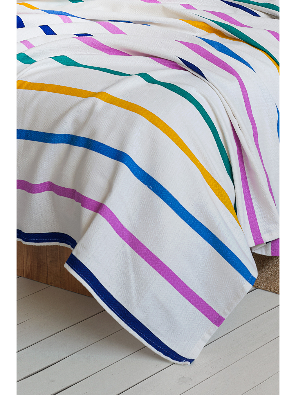 UPSTYLE Sari Doğal Pike Baskılı Kids 140x230cm Funny Sarı-Lila - 1