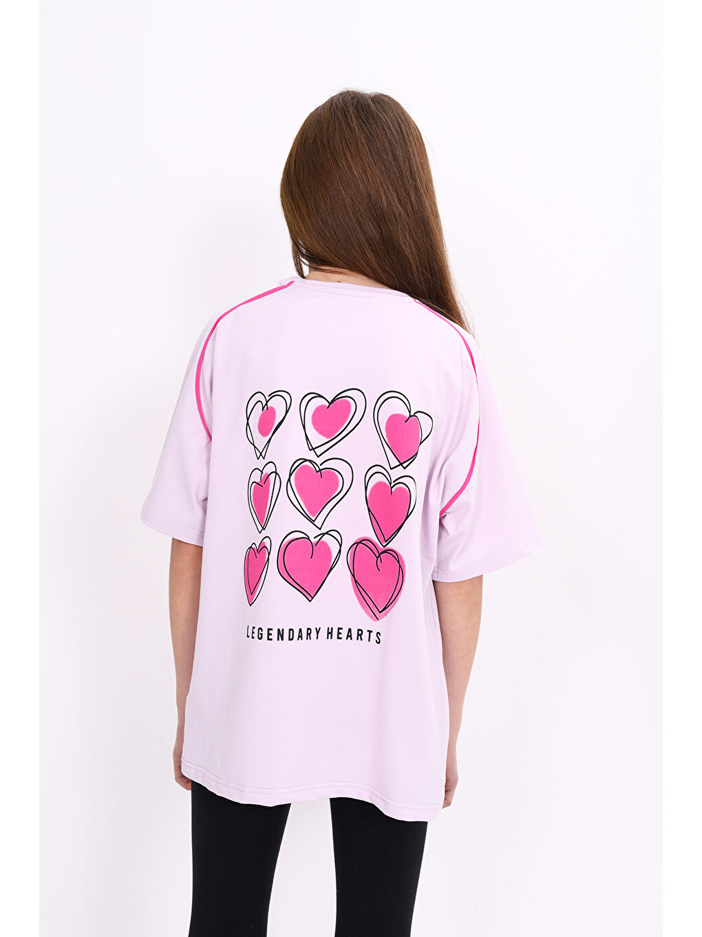 Lila Kız Çocuk Baskılı Tişört-3