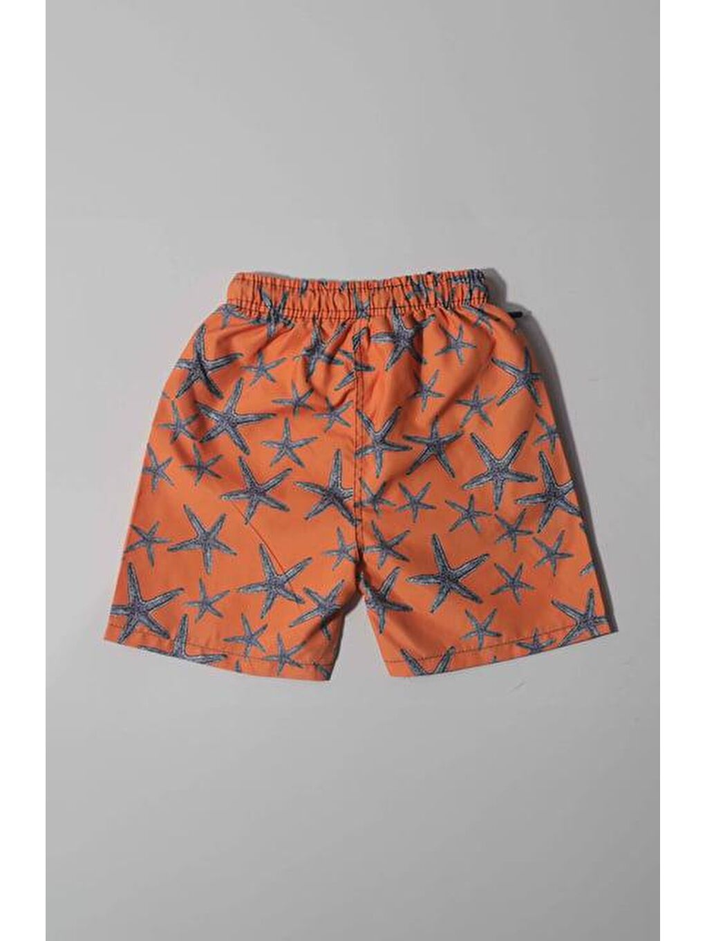 Turuncu Erkek Çocuk Bağlamalı  Yıldız Baskılı Mayo Şort (8-9 Yaş)
