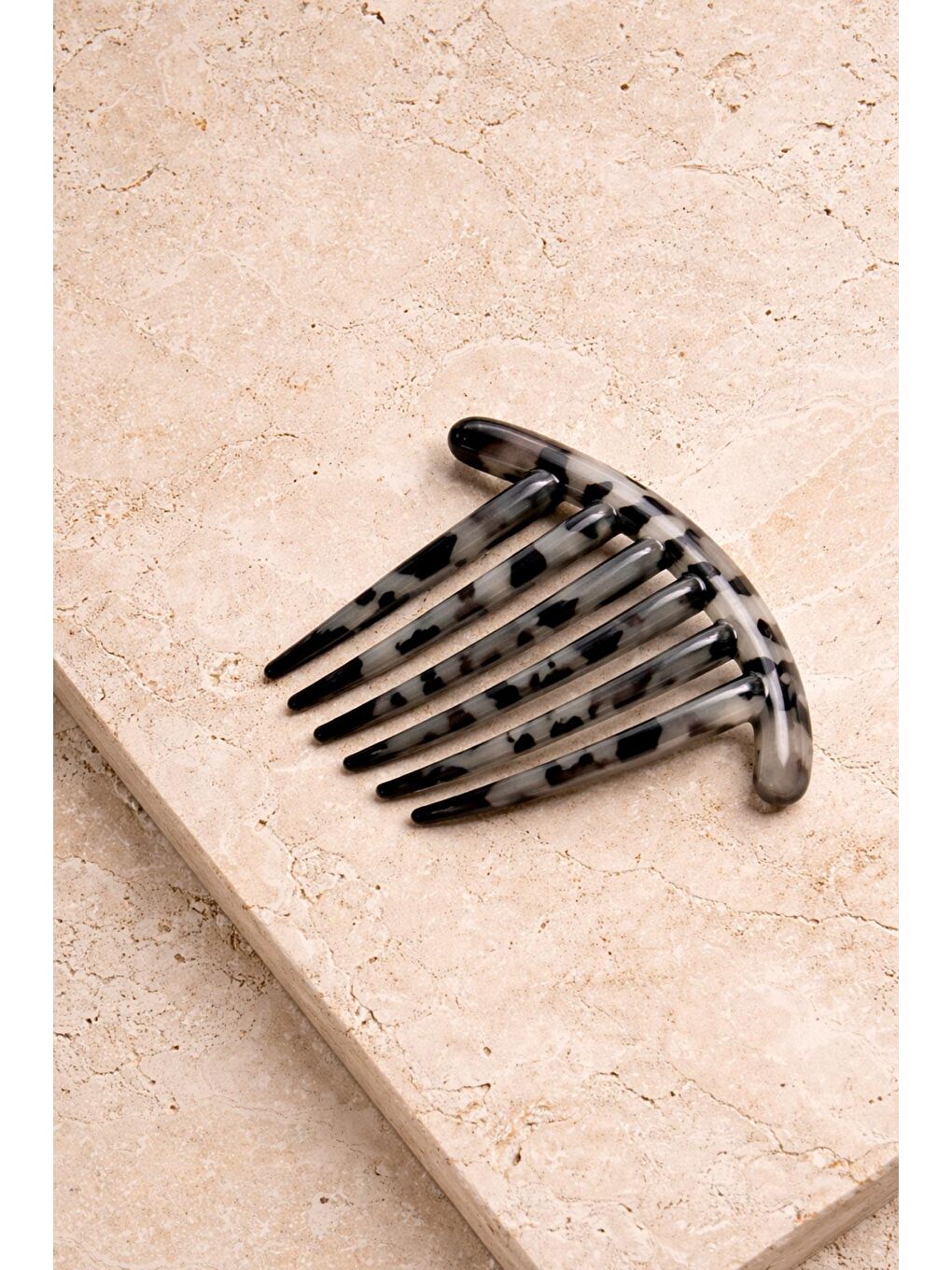 Beyaz Kaplumbağa Sırtı Ay Tarak Topuz Tokası-1