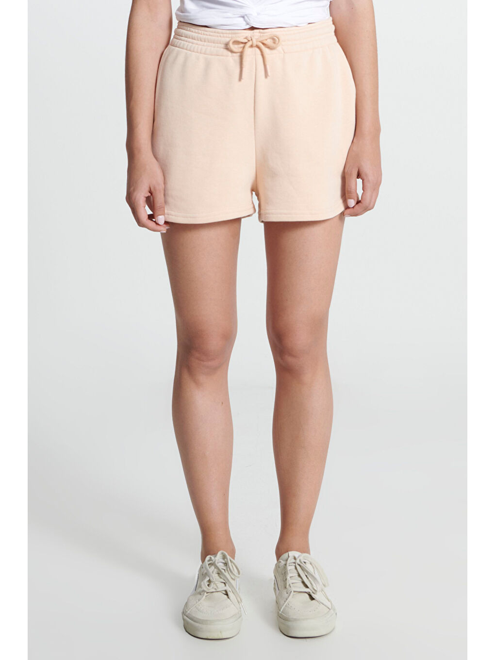 Gri Regular Fit Normal Kesim Normal Bel Bej Sweat Şort-3