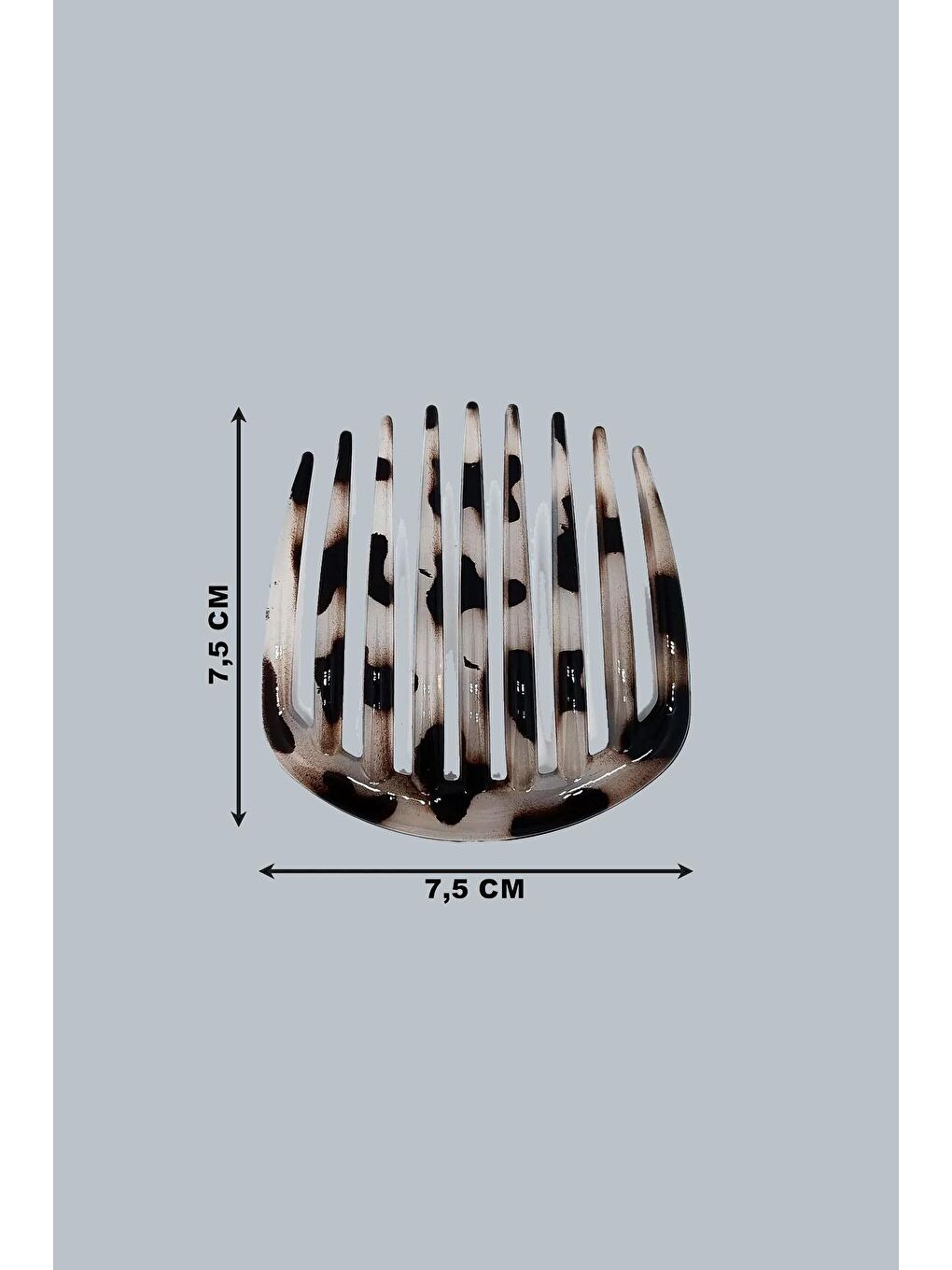 Beyaz Kaplumbağa Sırtı Elips Tarak Topuz Tokası-1