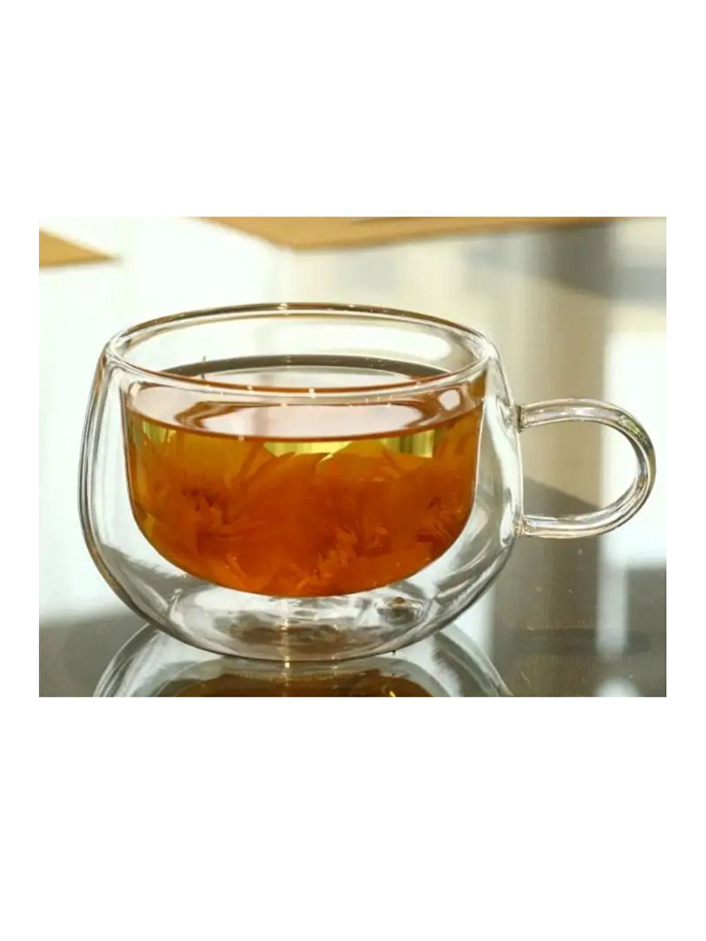 Renksiz Çift Cidarlı 200 ml Kulplu Cam Bardak  2 Adet 2673-5