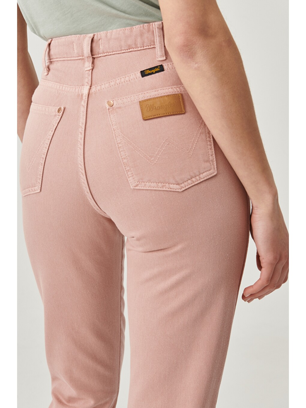 Pembe Mom Fit Denim Yüksek Bel Jean Jean Pantolon-4