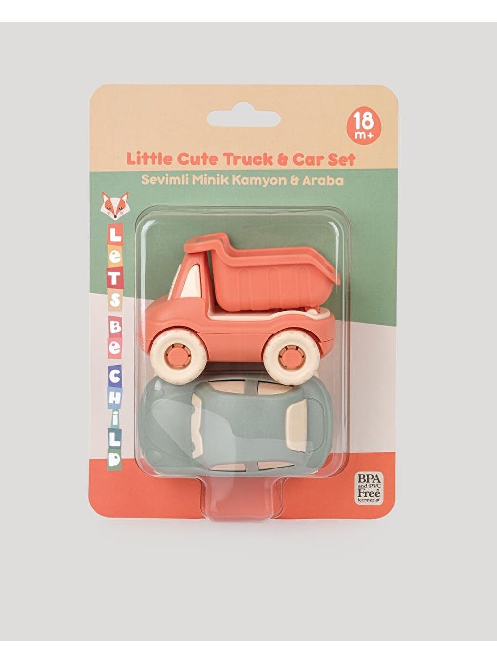 Sevimli Minik Taşıtlar Kamyon Ve Araba-Somon-Petrol Yeşili-8