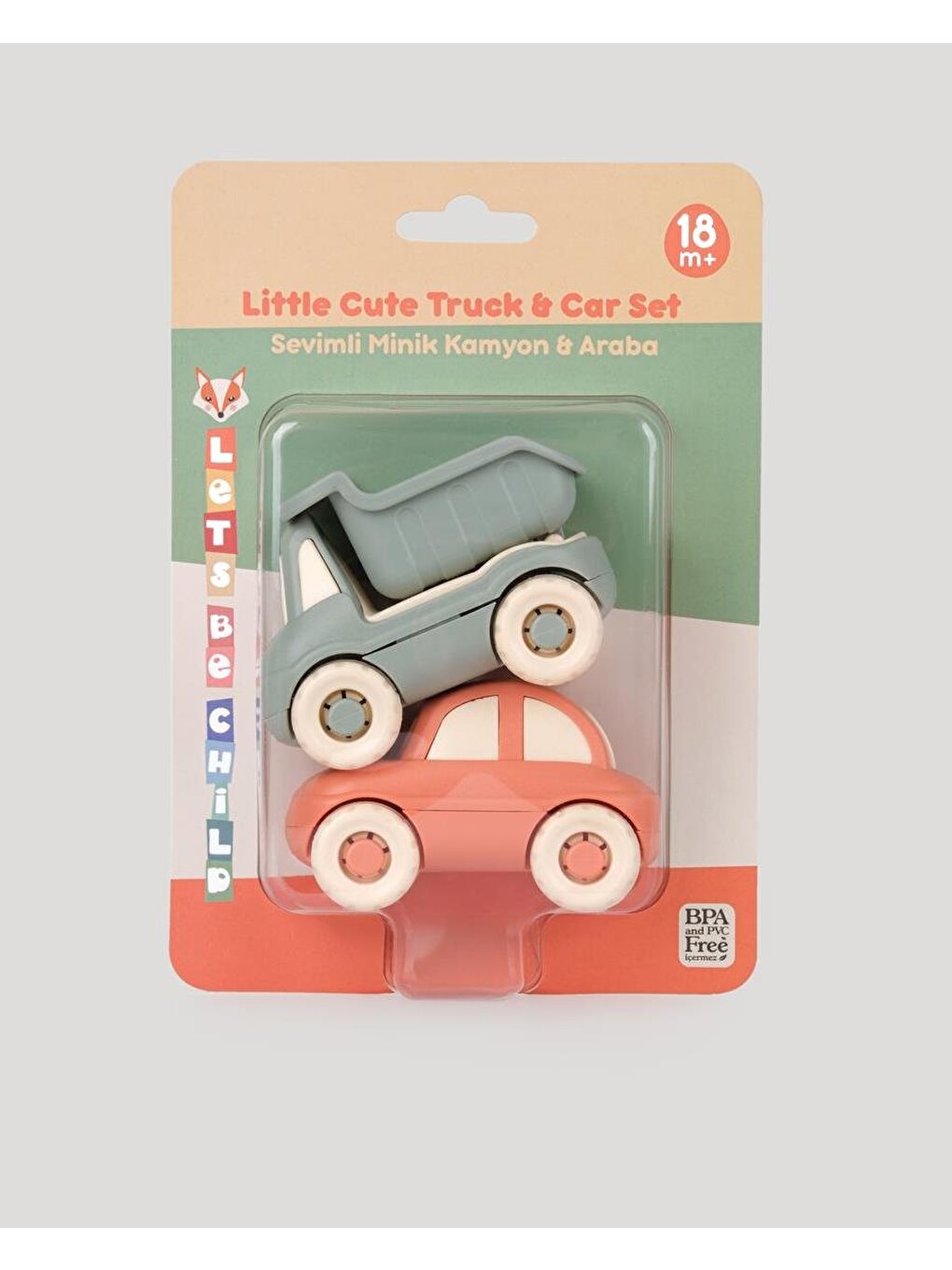 Sevimli Minik Taşıtlar Kamyon Ve Araba-Somon-Petrol Yeşili-9