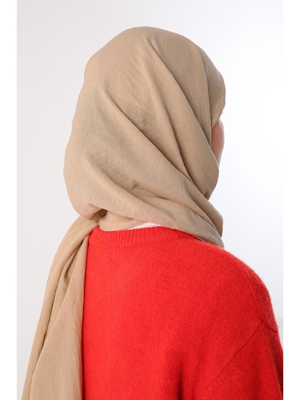 Bej Pamuklu Kraş Şal-1