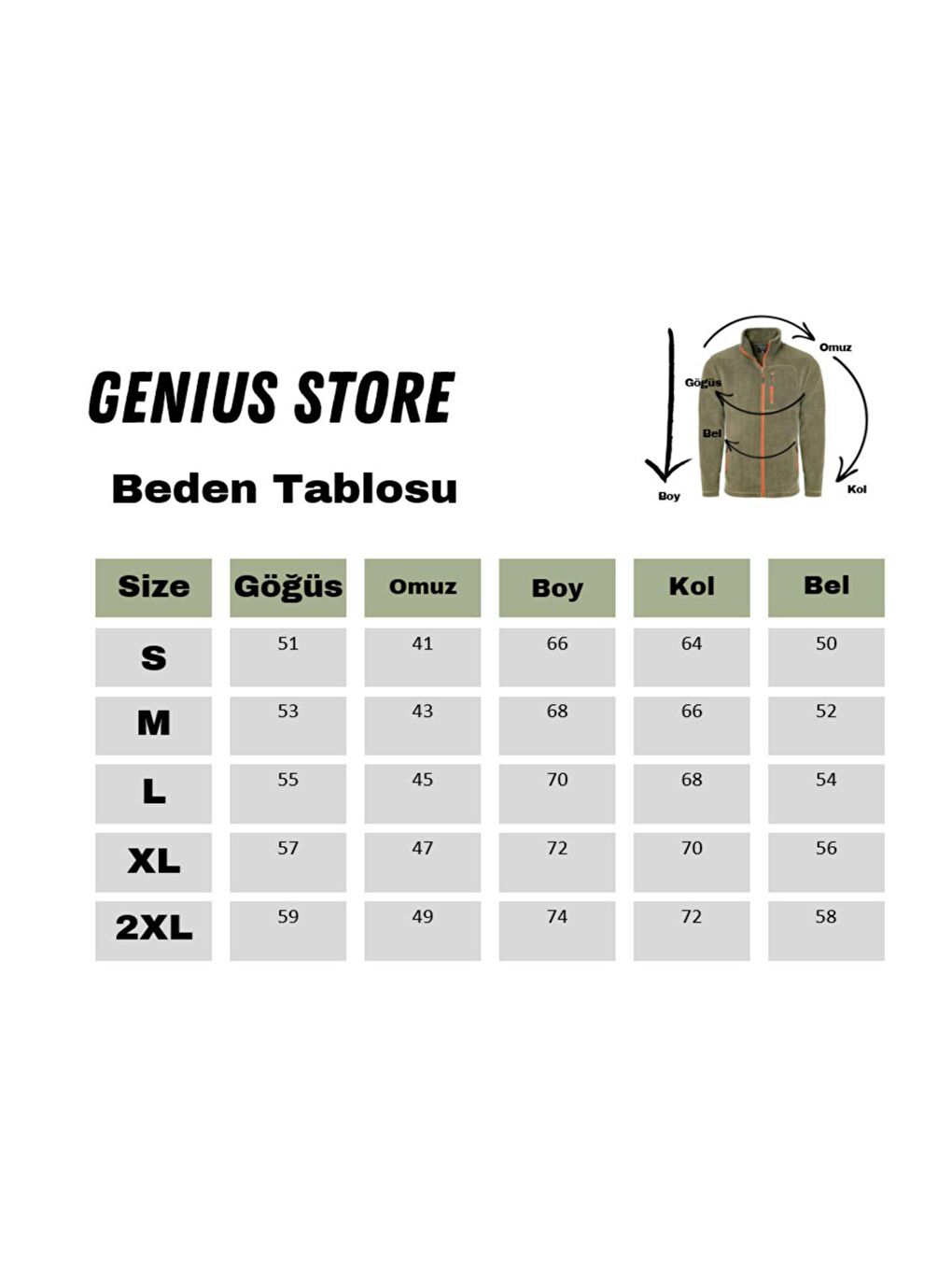 GENIUS STORE Haki Erkek Polar Tam Fermuarlı 3 Cepli Outdoor Polar Ceket - 5